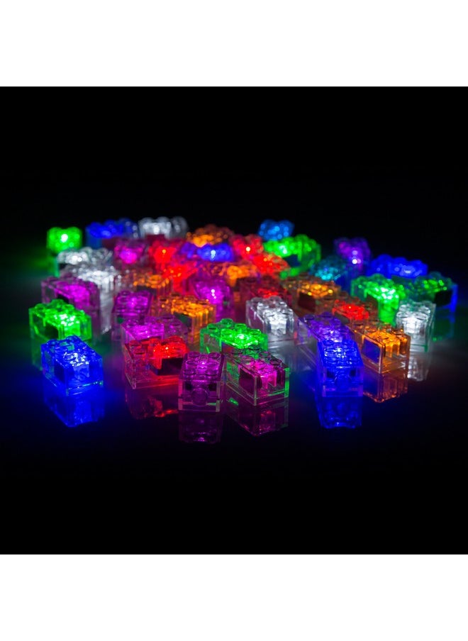 SCS Direct Light Up Building Blocks Bricks with On/Off Switch and Dim Ability- 40pc Multicolor Lights- Compatible and Fits Tightly with All Major Brands, Great for Activity Table & Projects, Xmas Gift
