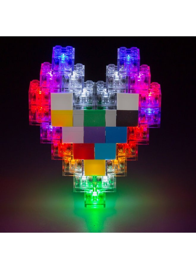 SCS Direct Light Up Building Blocks Bricks with On/Off Switch and Dim Ability- 40pc Multicolor Lights- Compatible and Fits Tightly with All Major Brands, Great for Activity Table & Projects, Xmas Gift