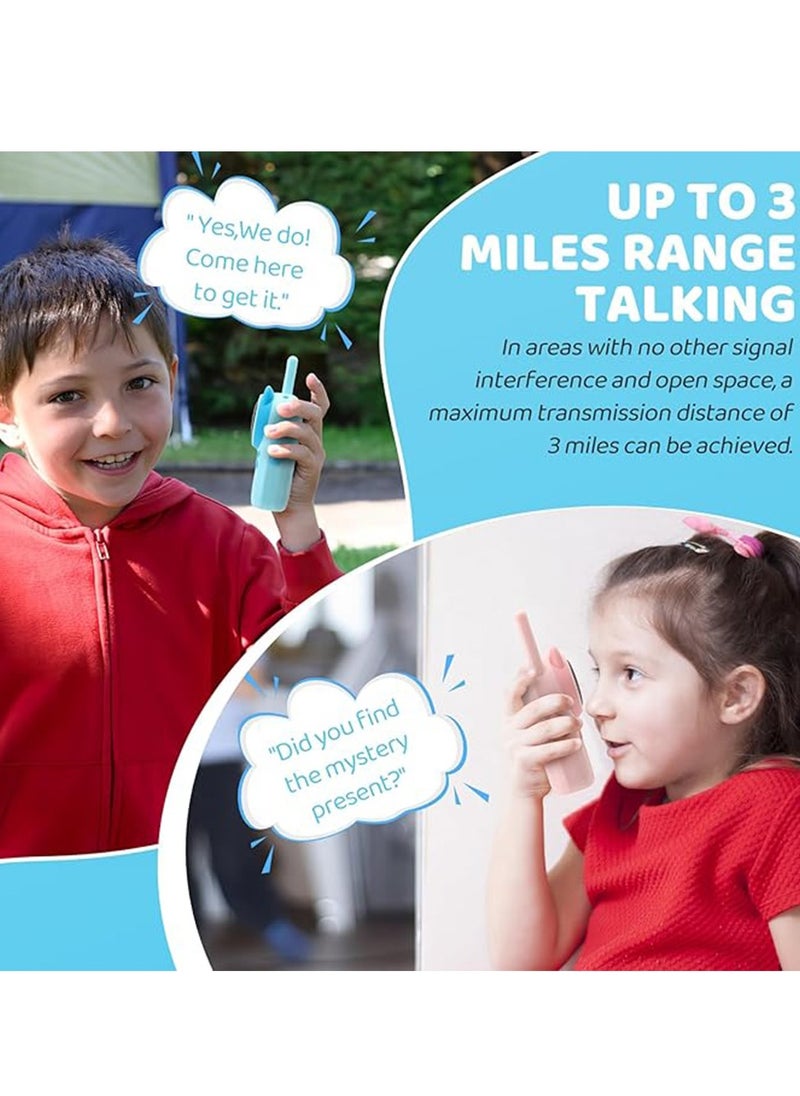 Kids' Adventure Walkie Talkies Rechargeable (2 Pack) – LCD Display & LED Flashlight, Fun Outdoor Toy Gift for Boys & Girls Ages 3-12 – Camping, Hiking, Backyard Adventures (USB Rechargeable, Lightweight, Clear Sound