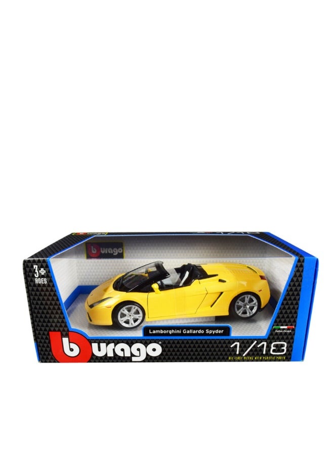 Lamborgini Gallardo Spyder 1/18 Scale Die Cast Car Model by BBurago