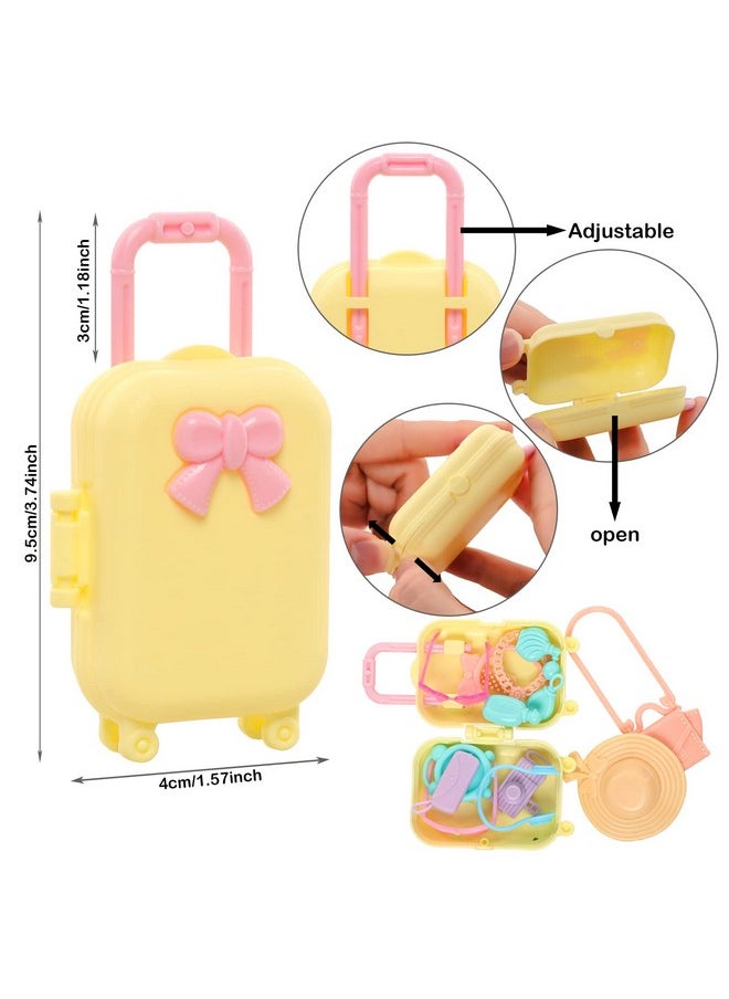Miunana 27 Pcs Doll Suitcase Luggage Travel Clothes and Accessories for 6 inch Dolls , Including 1 Suitcase 6 Clothes 1 Glasses 19 Travel Accessories