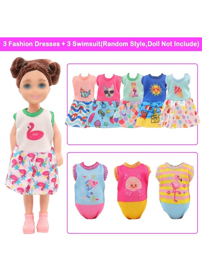 Miunana 27 Pcs Doll Suitcase Luggage Travel Clothes and Accessories for 6 inch Dolls , Including 1 Suitcase 6 Clothes 1 Glasses 19 Travel Accessories