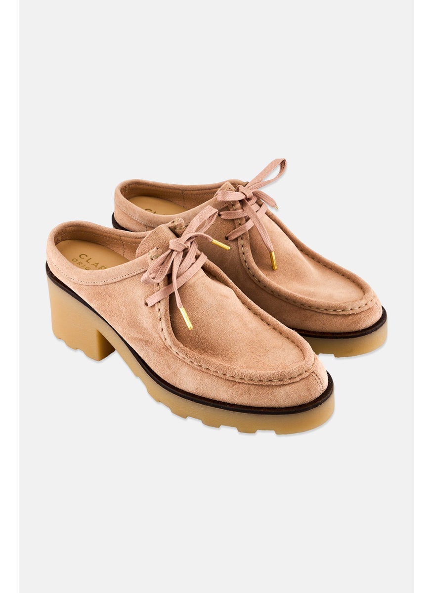 Women Standard Wallablock Lo Slip On Suede Clogs, Dusty Pink