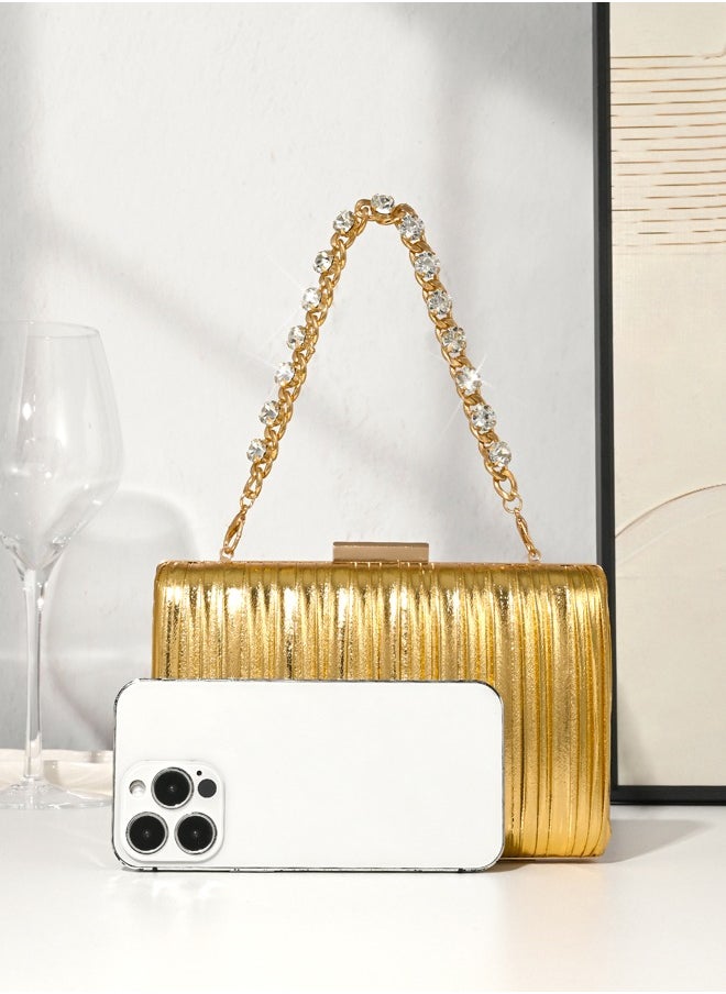 Ladies Sparkling Gold Clutch Bag, Evening Bag Shoulder, Evening Bag Flip Clutch Bag ,Fashion Crossbody