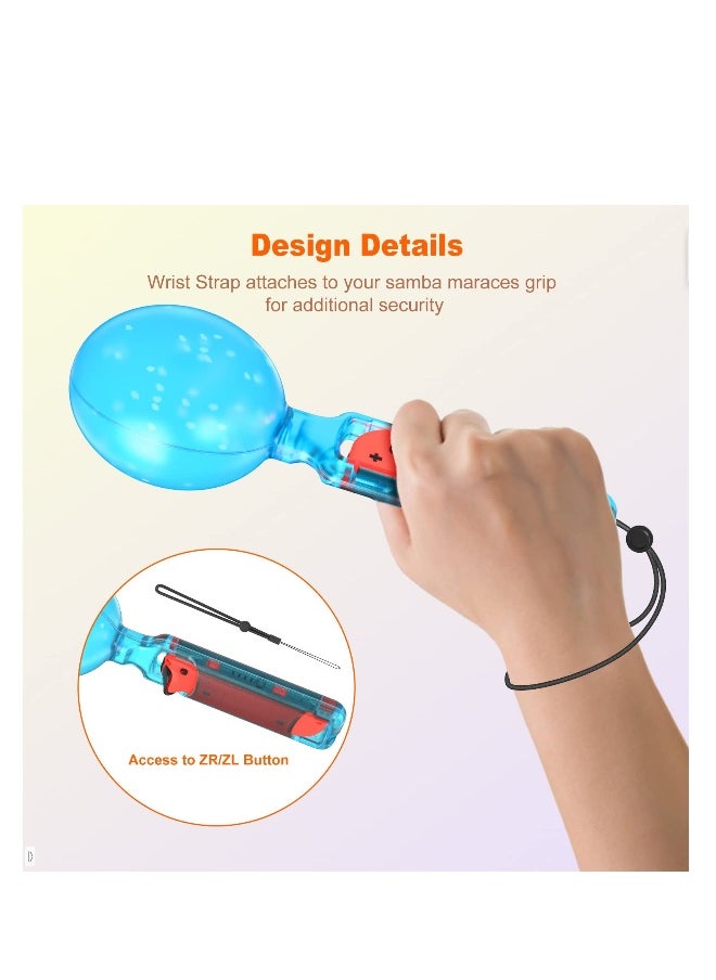 Sand Hammer Switch Hand Grip, Party Central Maracas for Nintendo Switch, Gaming Accessories for Samba De Amigo, Switch Joycons Grips for Samba De Amigo Game (2 Pack) (Glow Blue)