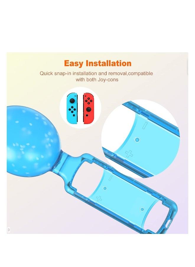 Sand Hammer Switch Hand Grip, Party Central Maracas for Nintendo Switch, Gaming Accessories for Samba De Amigo, Switch Joycons Grips for Samba De Amigo Game (2 Pack) (Glow Blue)