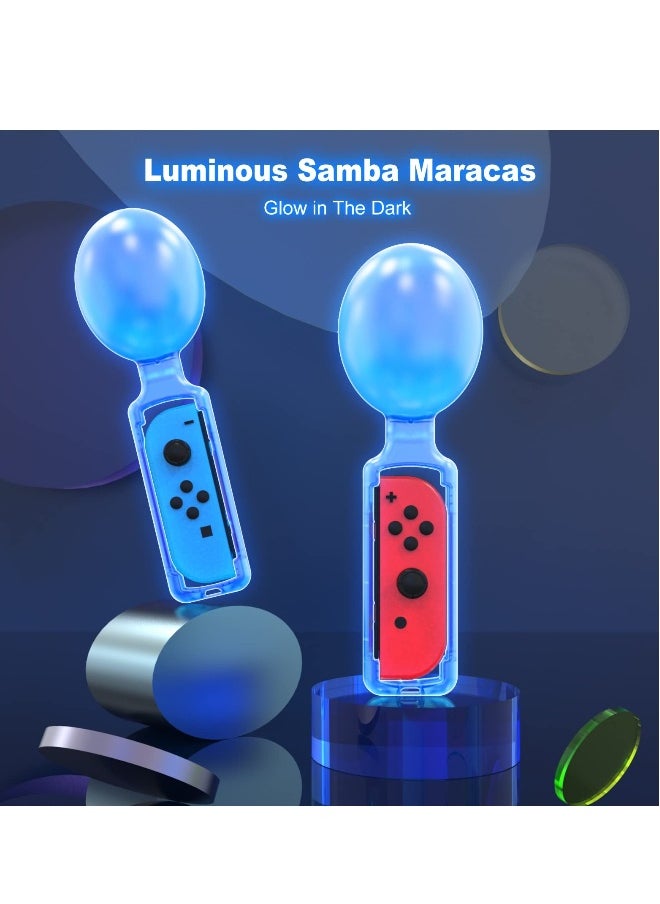 Sand Hammer Switch Hand Grip, Party Central Maracas for Nintendo Switch, Gaming Accessories for Samba De Amigo, Switch Joycons Grips for Samba De Amigo Game (2 Pack) (Glow Blue)
