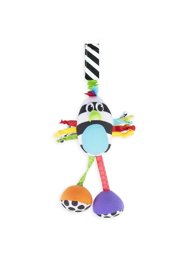Sassy Boppin’ Birdie | Developmental Plush Toy for Early Learning | High Contrast | Attaches to Baby Gear for Travel | for Ages Newborn and Up (80660)