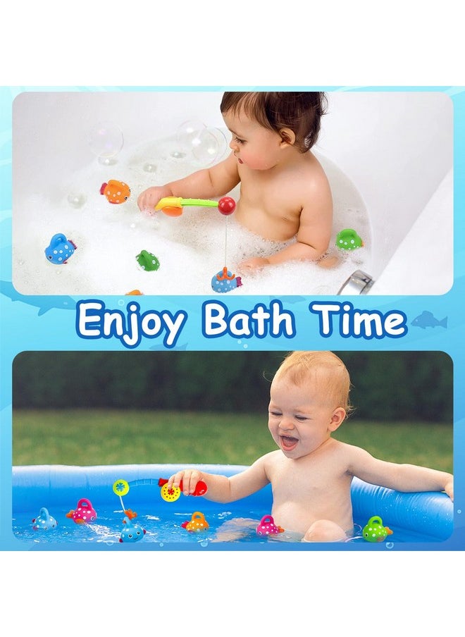 Fajiabao Baby Bath Toys for Kids Ages 1-3 Mold Free Water Toys No Hole Fishing Games Bathtub Toys for Toddler 2-4 Shower Toys Christmas Baby Gift for Boys Girls Age 1 2 3 4 5 6(Color Random)