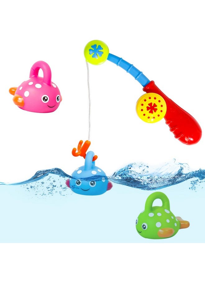 Fajiabao Baby Bath Toys for Kids Ages 1-3 Mold Free Water Toys No Hole Fishing Games Bathtub Toys for Toddler 2-4 Shower Toys Christmas Baby Gift for Boys Girls Age 1 2 3 4 5 6(Color Random)