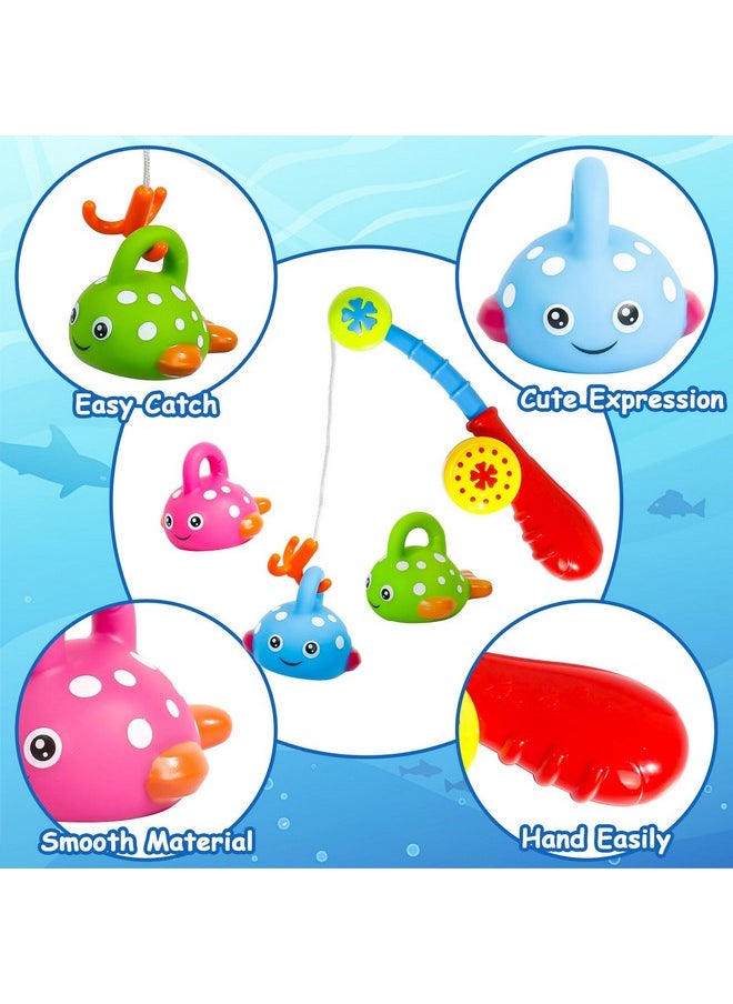 Fajiabao Baby Bath Toys for Kids Ages 1-3 Mold Free Water Toys No Hole Fishing Games Bathtub Toys for Toddler 2-4 Shower Toys Christmas Baby Gift for Boys Girls Age 1 2 3 4 5 6(Color Random)