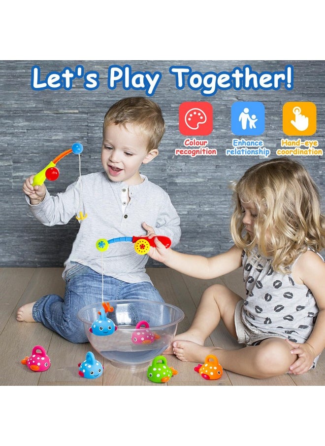 Fajiabao Baby Bath Toys for Kids Ages 1-3 Mold Free Water Toys No Hole Fishing Games Bathtub Toys for Toddler 2-4 Shower Toys Christmas Baby Gift for Boys Girls Age 1 2 3 4 5 6(Color Random)