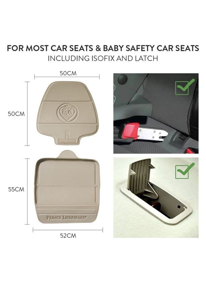 Prince Lionheart Car Seat Protector. The only 2 stage Seatsaver Designed with Thick padding, Nonabsorbent, waterproof, PVC foam material. Comparable with all baby and toddler car seats. (Beige)