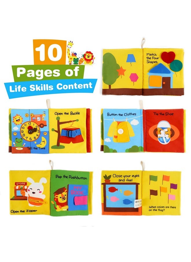 Richgv Baby Books Toys 6-12 Months, 2Pcs Interactive 3D Books for Baby&Toddler 1-2 Years, Soft Cloth Books Busy Books Toys Gifts for Boys Girls Touch and Feel Crinkle Books Sensory Toys