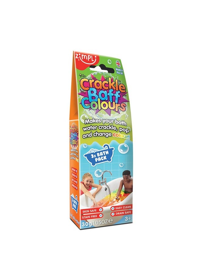 Zimpli Kids 6043 Crackle Baff Colours, 3 Bath Pack, Make water Crackle and Change Colour, Children's Sensory & Bath Toy