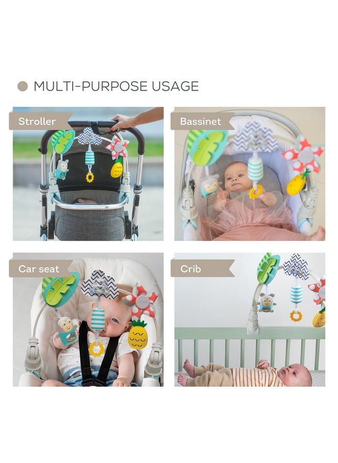 Taf Toys ‘Tropical Orchestra Arch’ | Ideal for Infant & Toddlers, Fits Stroller & Pram, Activity Arch with Fascinating Toys, Stimulates Baby’s Senses and Motor Skills Development, Easier Outdoors