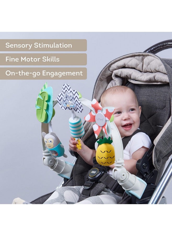 Taf Toys ‘Tropical Orchestra Arch’ | Ideal for Infant & Toddlers, Fits Stroller & Pram, Activity Arch with Fascinating Toys, Stimulates Baby’s Senses and Motor Skills Development, Easier Outdoors