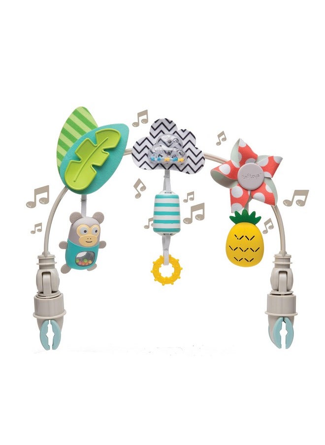 Taf Toys ‘Tropical Orchestra Arch’ | Ideal for Infant & Toddlers, Fits Stroller & Pram, Activity Arch with Fascinating Toys, Stimulates Baby’s Senses and Motor Skills Development, Easier Outdoors