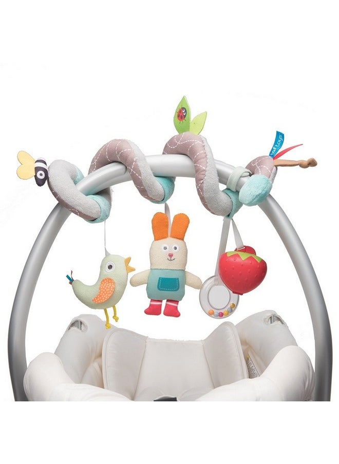 Taf Toys Garden Spiral | Baby’s Fun Accessory for Car Seat & Pram Etc, Hanging Rattling Toys, Easier Parenting, Keeps Your Baby Happy, Ideal Gift, Soother Strawberry Shape Case, for Easier Outdoors