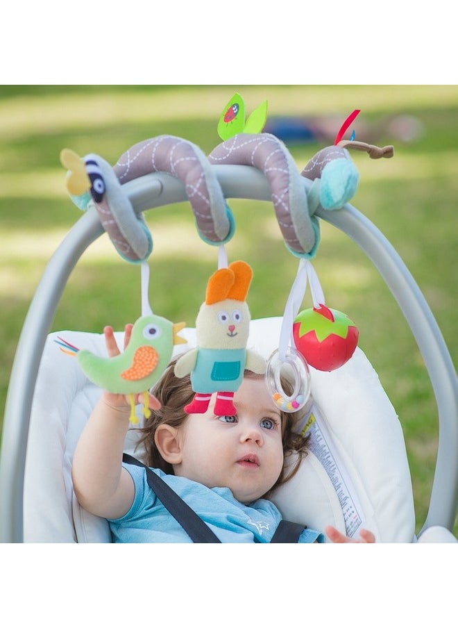 Taf Toys Garden Spiral | Baby’s Fun Accessory for Car Seat & Pram Etc, Hanging Rattling Toys, Easier Parenting, Keeps Your Baby Happy, Ideal Gift, Soother Strawberry Shape Case, for Easier Outdoors