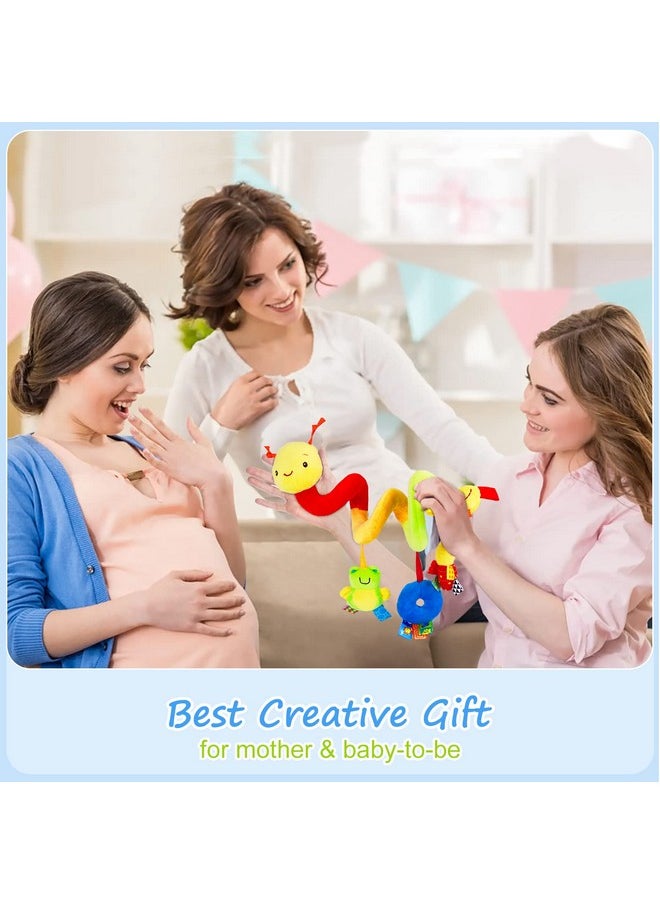 FPVERA Spiral Car Seat & Stroller Activity Toy - Baby Sensory Toys Soft Hanging Toys for Babies 0-12 Months Boys Girls Carseat Crib Stroller, with Ringing Bell, Music