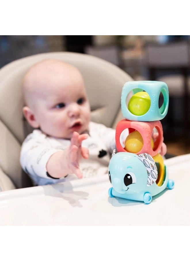 Lamaze Stack, Rattle & Roll Stacking Blocks - Baby Blocks for Fine Motor Skill Development - Baby Stacking Toys for Sensory Play - Colorful Interactive Stacking Toys - Ages 6 Months and Up