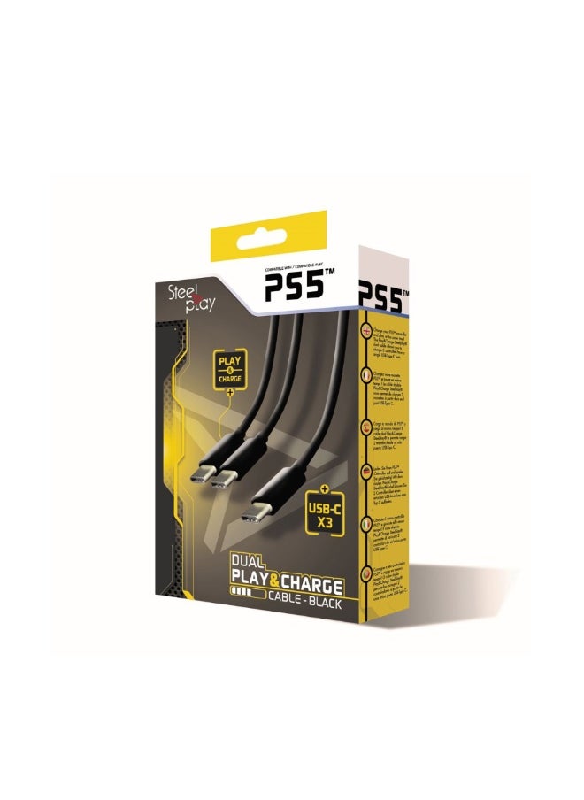 PS5 Dual Play & Charging Cable - Black