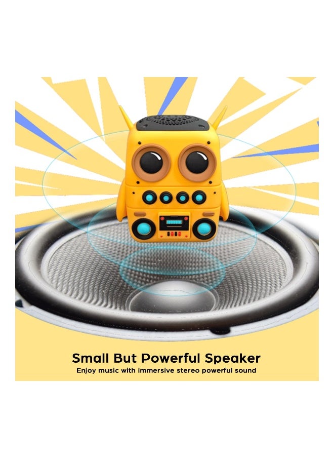 Cartoon Mini Bluetooth Speaker, Small Bluetooth 5.0 Speaker IP65 Wireless Bluetooth Mini Speaker Cute Robot Portable Wireless Speaker Miniature Wireless Robot Speaker for Home Camping Beach Outdoor
