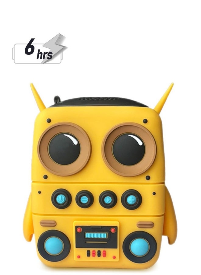 Cartoon Mini Bluetooth Speaker, Small Bluetooth 5.0 Speaker IP65 Wireless Bluetooth Mini Speaker Cute Robot Portable Wireless Speaker Miniature Wireless Robot Speaker for Home Camping Beach Outdoor