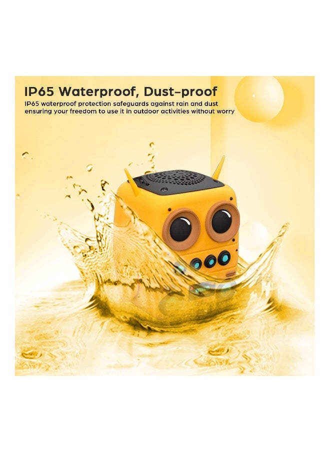 Cartoon Mini Bluetooth Speaker, Small Bluetooth 5.0 Speaker IP65 Wireless Bluetooth Mini Speaker Cute Robot Portable Wireless Speaker Miniature Wireless Robot Speaker for Home Camping Beach Outdoor