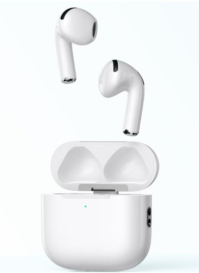 ME17 Wireless Bluetooth Earbuds Pro – True Wireless In-Ear Headphones with Bluetooth 5.3, Crystal-Clear HD Sound, Long Battery Life, Touch Controls, Noise Isolation & Charging Case – Compatible with Android, iPhone, Tablets – White Color