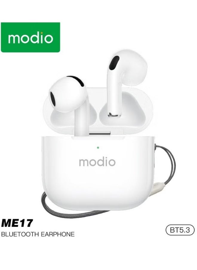 ME17 Wireless Bluetooth Earbuds Pro – True Wireless In-Ear Headphones with Bluetooth 5.3, Crystal-Clear HD Sound, Long Battery Life, Touch Controls, Noise Isolation & Charging Case – Compatible with Android, iPhone, Tablets – White Color