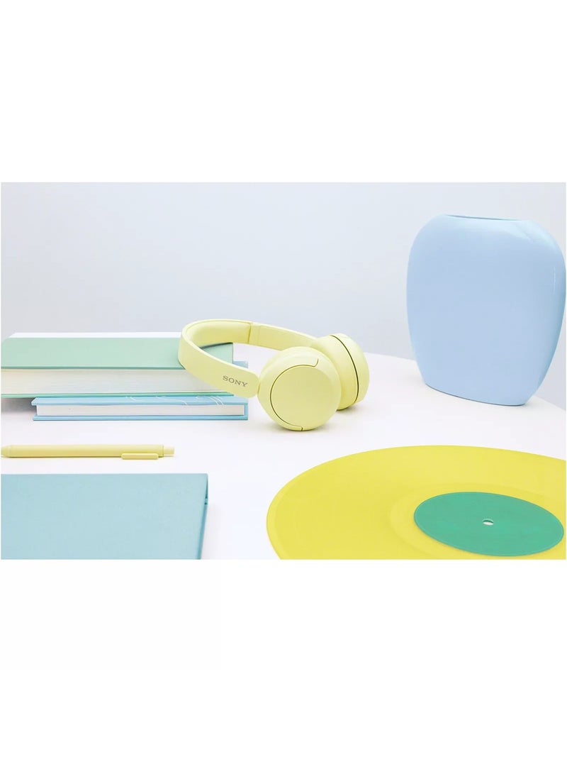 WH-CH520 Wireless Headphones Bluetooth On-Ear Headset with Microphone yellow