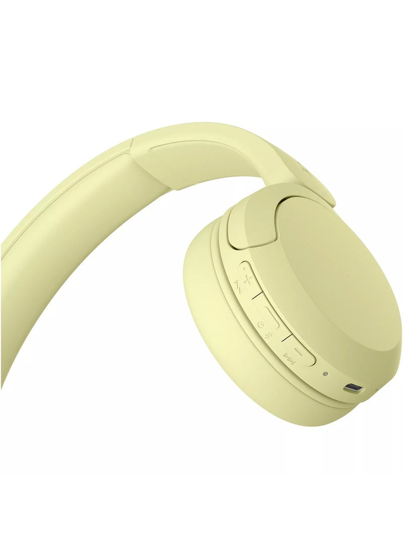 WH-CH520 Wireless Headphones Bluetooth On-Ear Headset with Microphone yellow