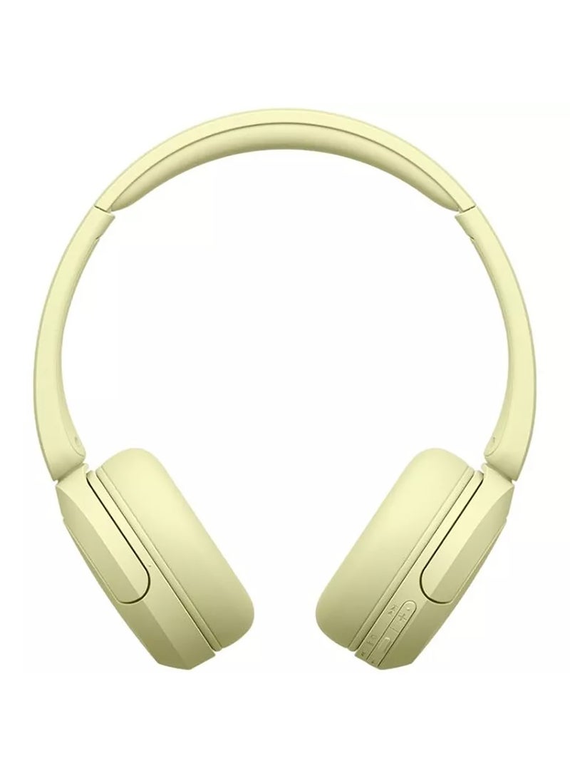 WH-CH520 Wireless Headphones Bluetooth On-Ear Headset with Microphone yellow