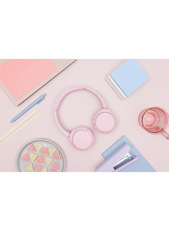 WH-CH520 Wireless Headphones Bluetooth On-Ear Headset with Microphone Pink