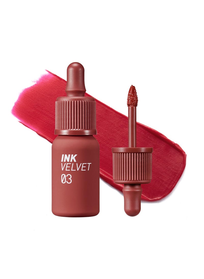 Peripera Ink the Velvet Lip Tint, High Pigment Color, Longwear, Weightless, Not Animal Tested, Gluten-Free, Paraben-Free (003 RED ONLY)