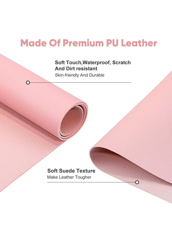Subay Nail Art Table Mat, (MAT ONLY) Soft Microfiber PU Leather Nail Hand Rest for Nail Arm Rest Cushion, Foldable Nail Art Rest Pillow Manicure Pad Desk Mat - Pink