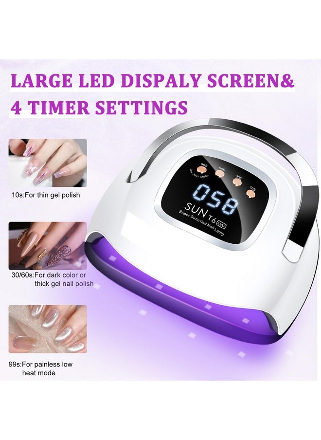 LKE UV Nail Lamp, Nail Dryer 220W Light for Nails with 4 Timers LED Lamp Gel Polish Kit Professional Art Tools Automatic Sensor