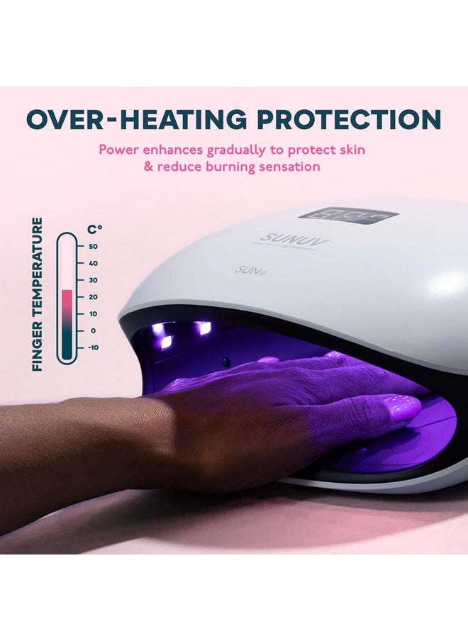 SUNUV SUN4 48W UV LED Nail Lamp, UV Light for Nails, LED UV Lamp for Gel Nails with 4 Timer Settings, Nail Dryer for Gel Polish for Home Salon Black