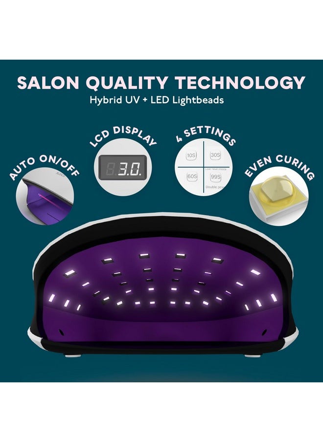 SUNUV SUN4 48W UV LED Nail Lamp, UV Light for Nails, LED UV Lamp for Gel Nails with 4 Timer Settings, Nail Dryer for Gel Polish for Home Salon Black