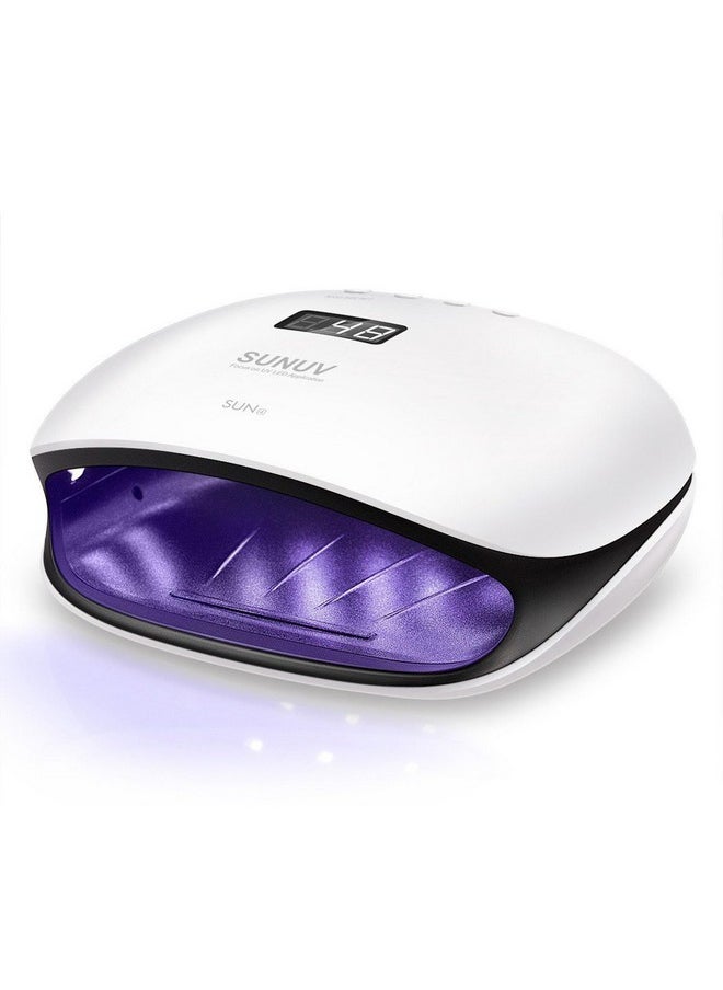 SUNUV SUN4 48W UV LED Nail Lamp, UV Light for Nails, LED UV Lamp for Gel Nails with 4 Timer Settings, Nail Dryer for Gel Polish for Home Salon Black