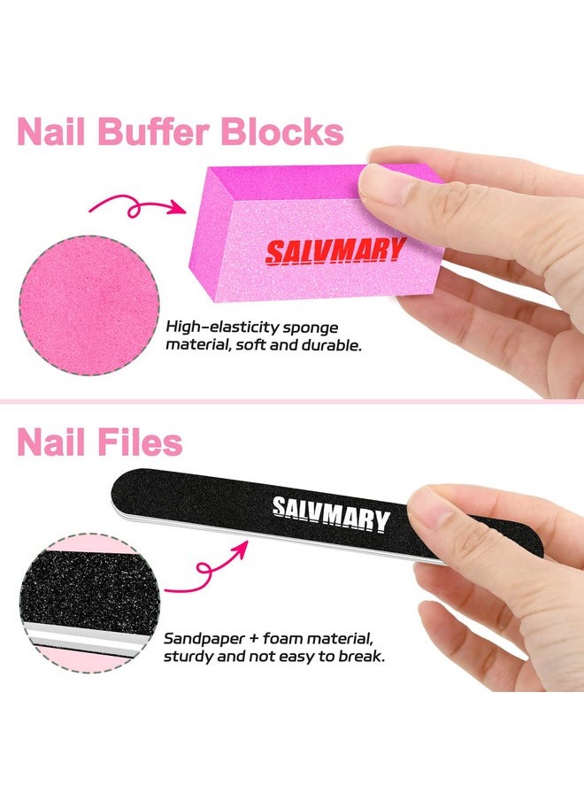 Nail Files and Buffers, Professional Manicure Tools Kit, 100/180 Grit Double Sided Emery Boards for Nails, 80/100 Grit Nail Buffer Blocks Supplies for Home Salon 8Pcs