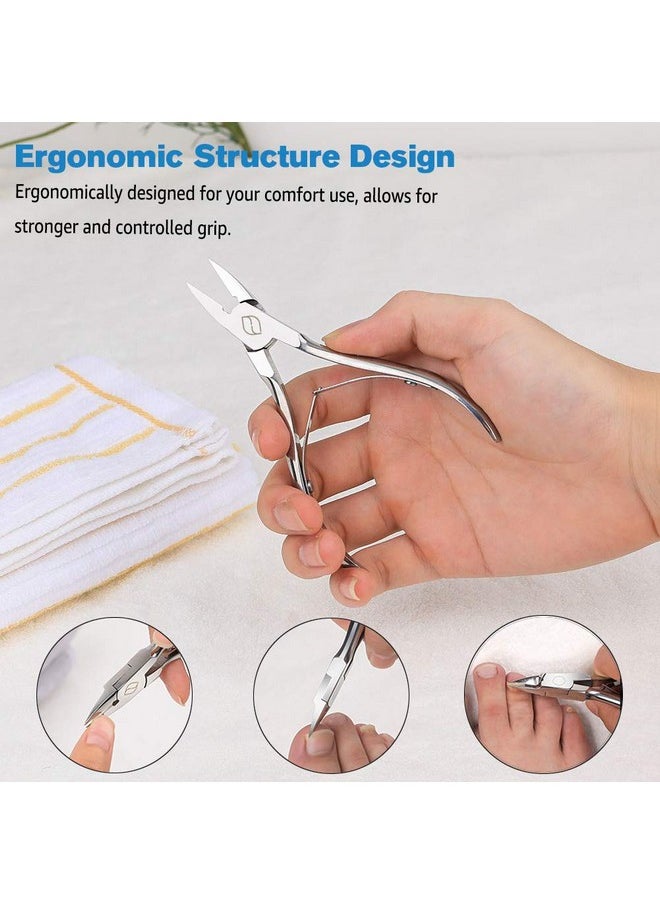 FERYES Toenail Clippers Straight Blade for Thick Toenails, Nail Clippers for Thick and Ingrown Nails - High Temperature Forging Stainless Steel Toe Nail Tools