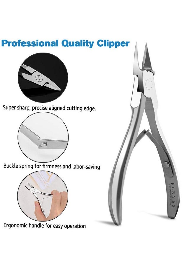 FERYES Toenail Clippers Straight Blade for Thick Toenails, Nail Clippers for Thick and Ingrown Nails - High Temperature Forging Stainless Steel Toe Nail Tools