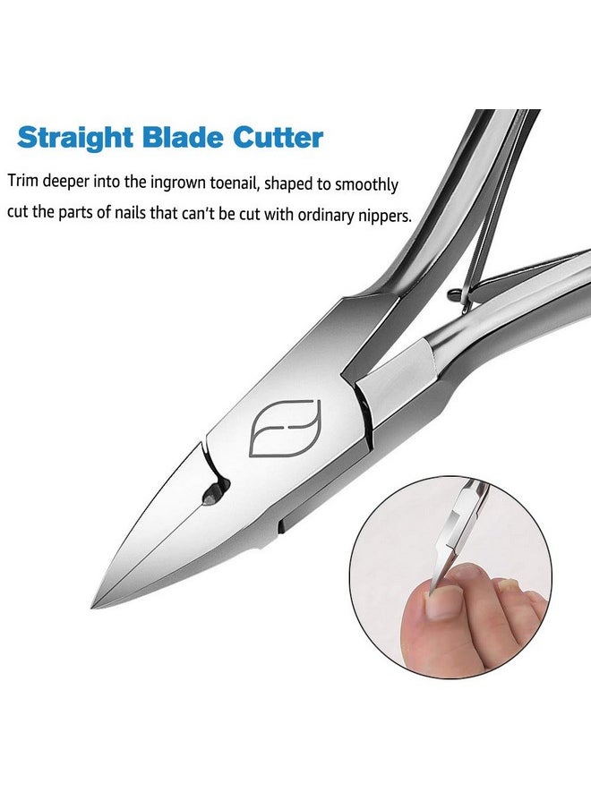 FERYES Toenail Clippers Straight Blade for Thick Toenails, Nail Clippers for Thick and Ingrown Nails - High Temperature Forging Stainless Steel Toe Nail Tools