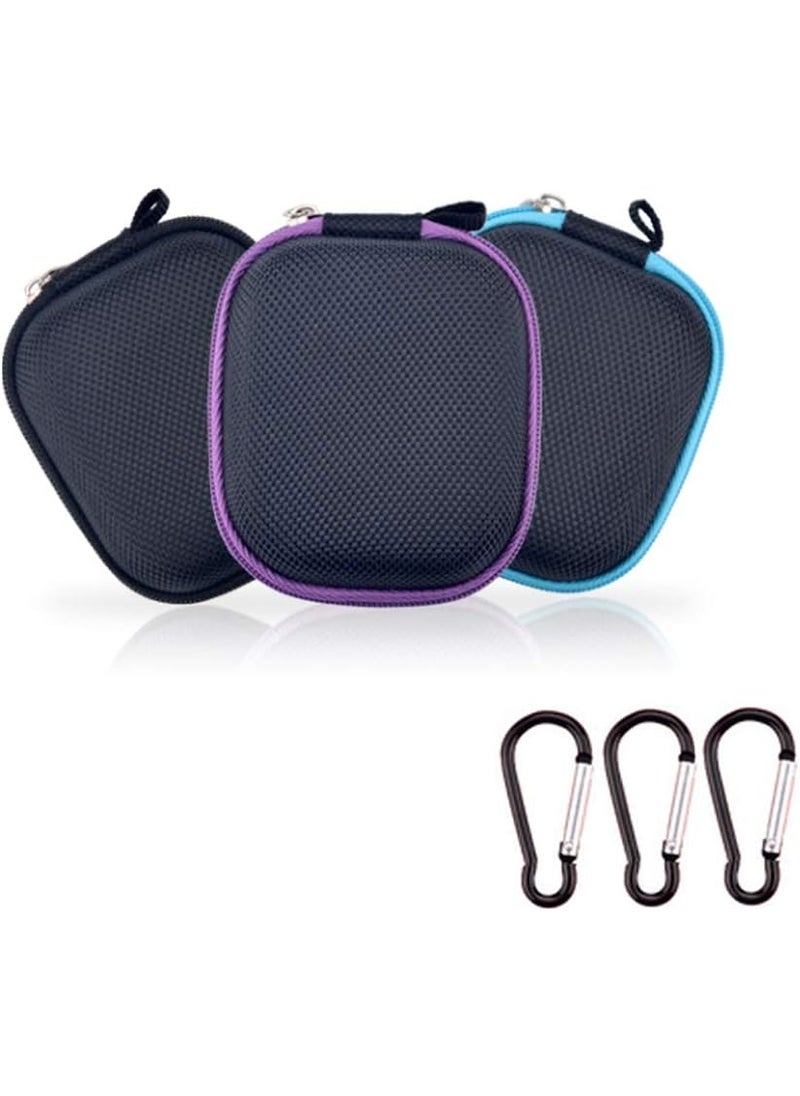 3Pcs Portable Essential Oil Carrying Case Mini Travel Size Essential Oils Storage Bag Organizer Hard Shell Case Holds 6 Bottles(Can hold 1ML 2ML 3ML 5ML Roller Bottle)-Great for Travel