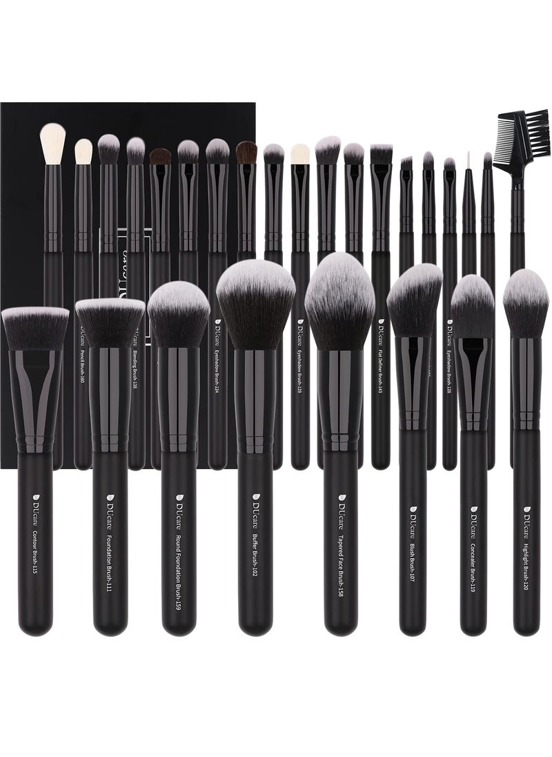 DUcare Professional Makeup Brushes Set 27Pcs Makeup Brush Set Premium Synthetic Kabuki Foundation Blending Face Powder Blush Concealers Eye Shadows Brushes