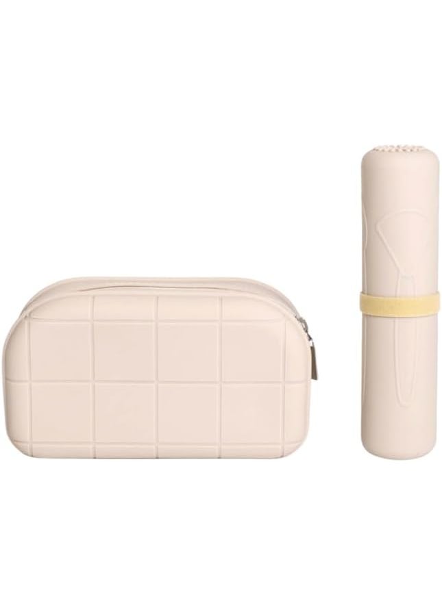 Glory Goods 2 PC Kahaki Silicone Makeup Bag Set - Durable Cosmetic Bag - Easy to Clean - Waterproof - Travel Makeup Organizer