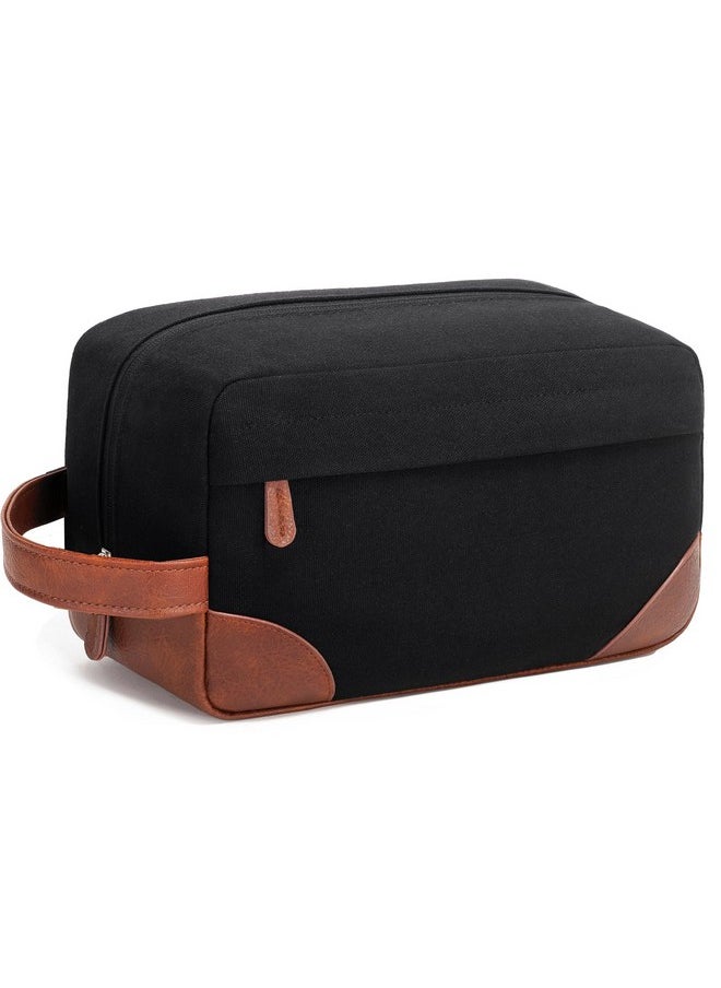 Vorspack Large Toiletry Bag Hanging Dopp Kit for Men Water Resistant Canvas Shaving Bag with Large Capacity for Travel- Black